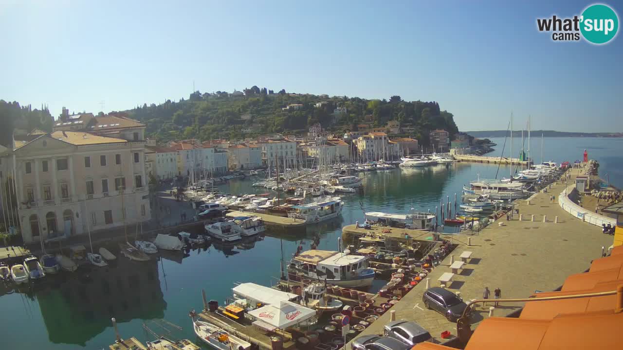 Webcam en direct de Piran “Mandrač” – Incroyable vue en direct de la Villa Piranesi