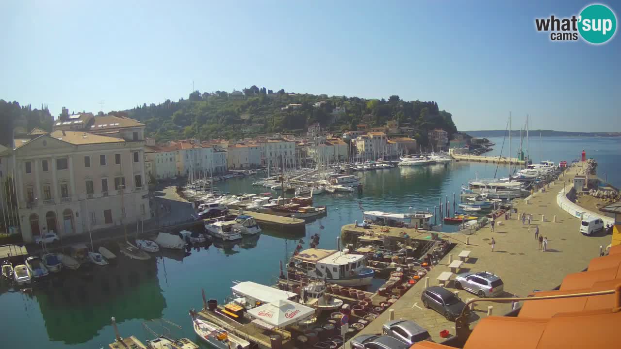Webcam en direct de Piran “Mandrač” – Incroyable vue en direct de la Villa Piranesi