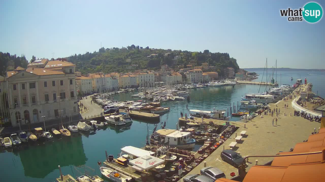 Webcam en direct de Piran “Mandrač” – Incroyable vue en direct de la Villa Piranesi