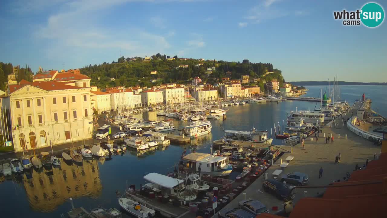 Webcam en direct de Piran “Mandrač” – Incroyable vue en direct de la Villa Piranesi