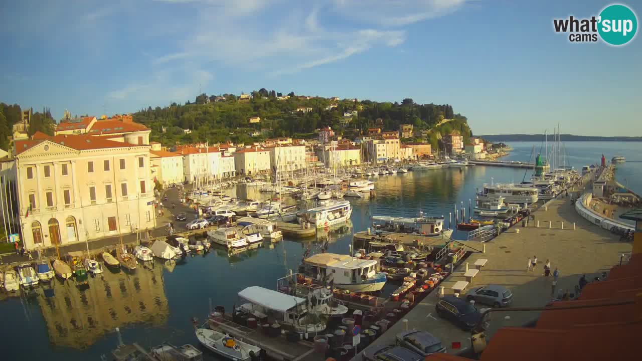 Webcam en direct de Piran “Mandrač” – Incroyable vue en direct de la Villa Piranesi