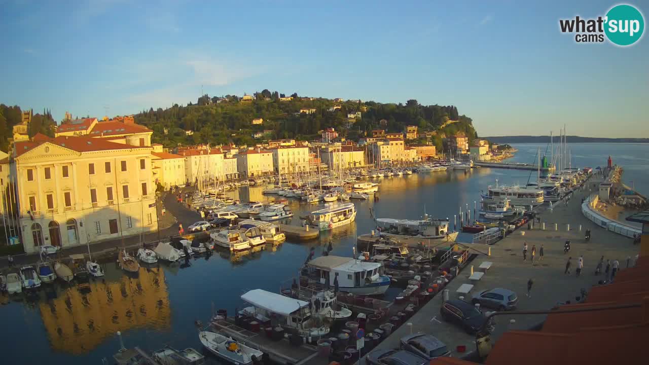 Webcam en direct de Piran “Mandrač” – Incroyable vue en direct de la Villa Piranesi