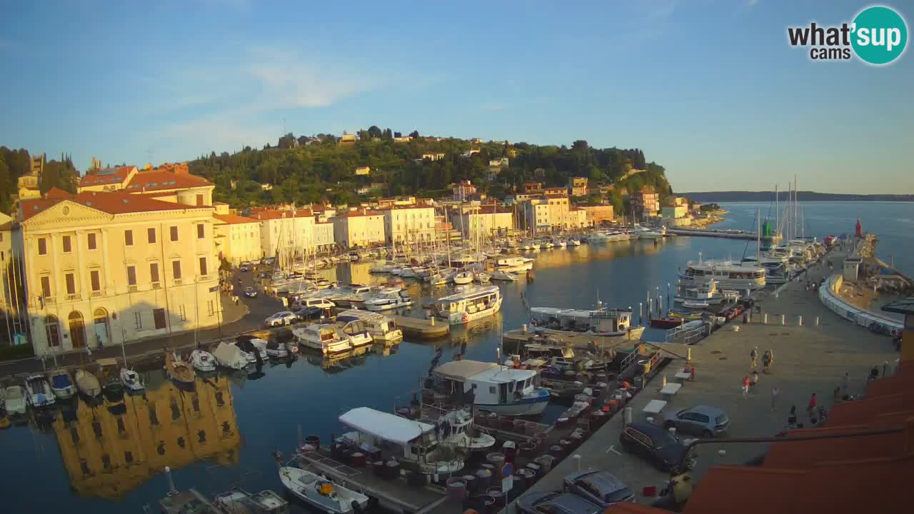 Webcam en direct de Piran “Mandrač” – Incroyable vue en direct de la Villa Piranesi