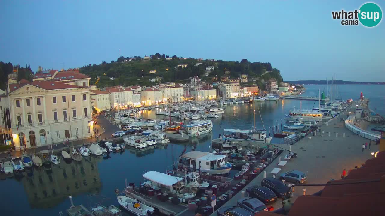 Webcam en direct de Piran “Mandrač” – Incroyable vue en direct de la Villa Piranesi