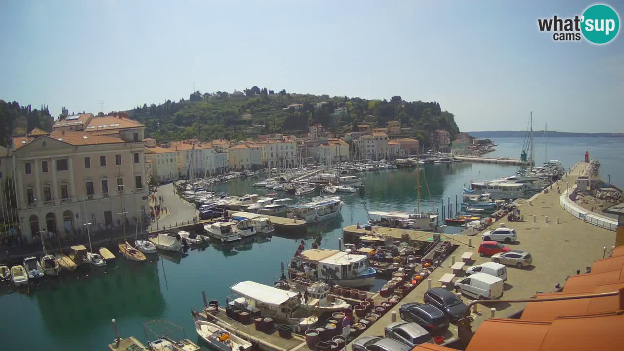 Webcam en direct de Piran “Mandrač” – Incroyable vue en direct de la Villa Piranesi