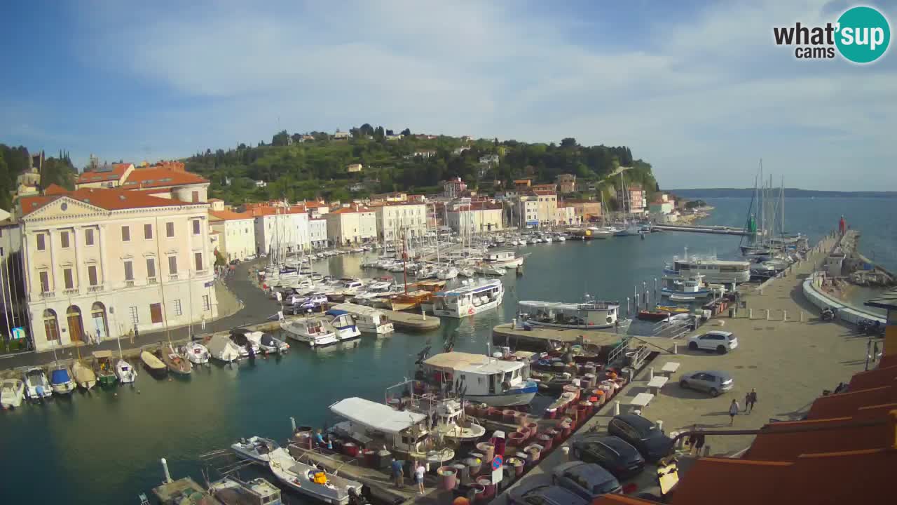 Webcam en direct de Piran “Mandrač” – Incroyable vue en direct de la Villa Piranesi