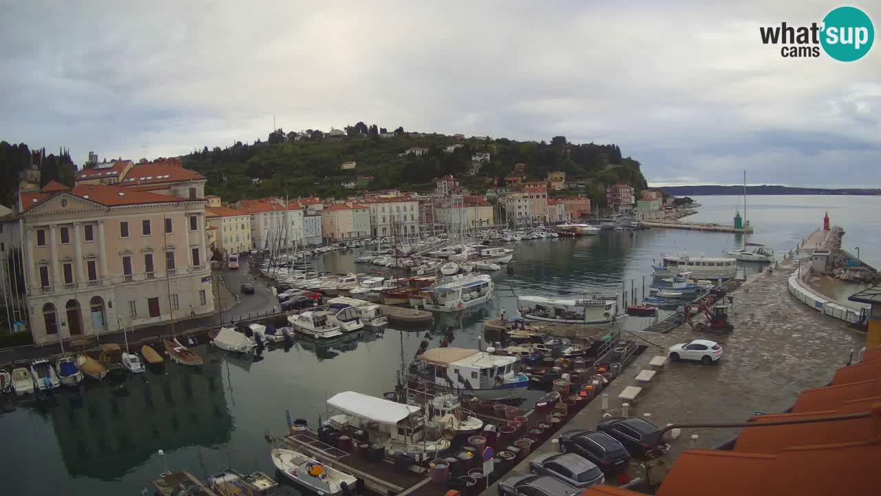 Webcam en direct de Piran “Mandrač” – Incroyable vue en direct de la Villa Piranesi