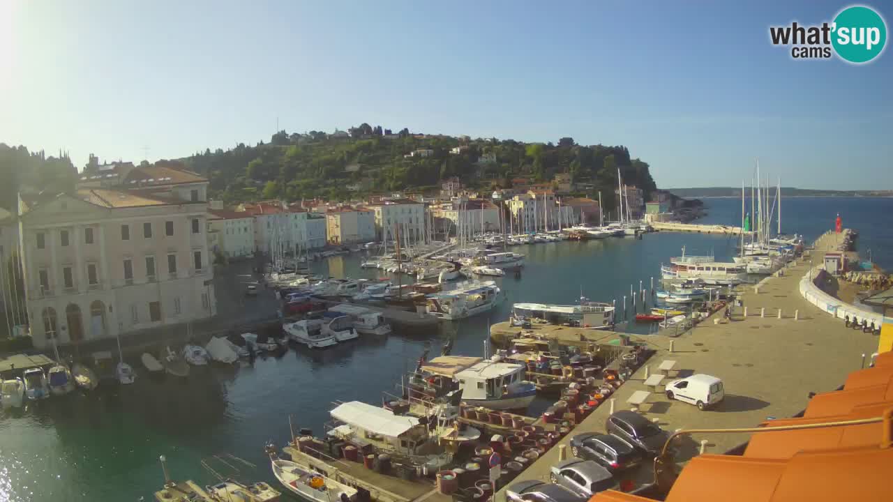 Webcam en direct de Piran “Mandrač” – Incroyable vue en direct de la Villa Piranesi