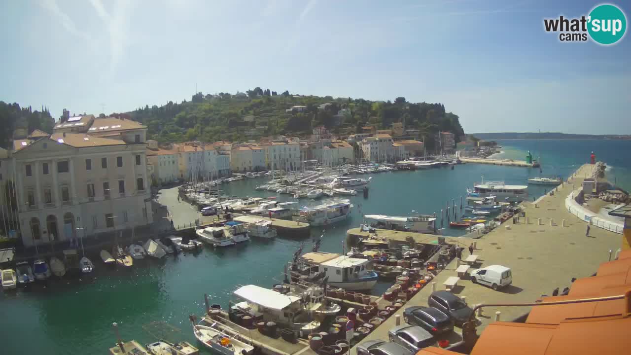 Webcam en direct de Piran “Mandrač” – Incroyable vue en direct de la Villa Piranesi