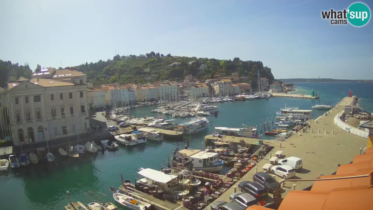 Webcam en direct de Piran “Mandrač” – Incroyable vue en direct de la Villa Piranesi