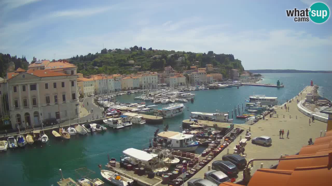 Webcam en direct de Piran “Mandrač” – Incroyable vue en direct de la Villa Piranesi