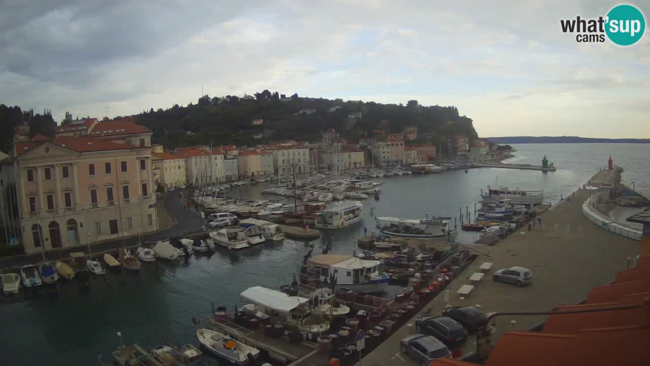 Webcam en direct de Piran “Mandrač” – Incroyable vue en direct de la Villa Piranesi