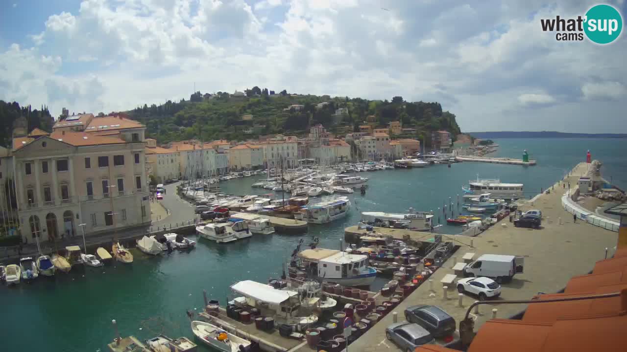 Webcam en direct de Piran “Mandrač” – Incroyable vue en direct de la Villa Piranesi