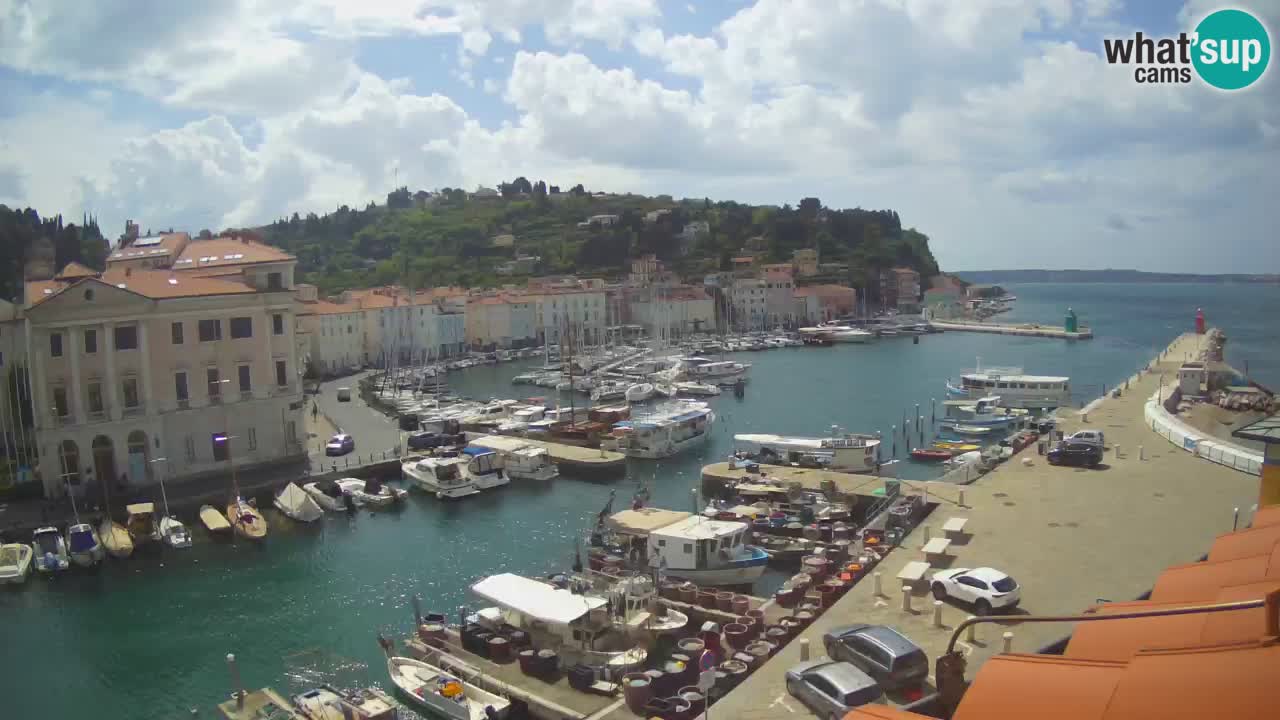 Webcam en direct de Piran “Mandrač” – Incroyable vue en direct de la Villa Piranesi