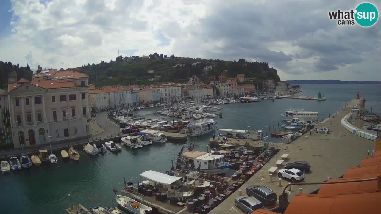 Webcam en direct de Piran “Mandrač” – Incroyable vue en direct de la Villa Piranesi
