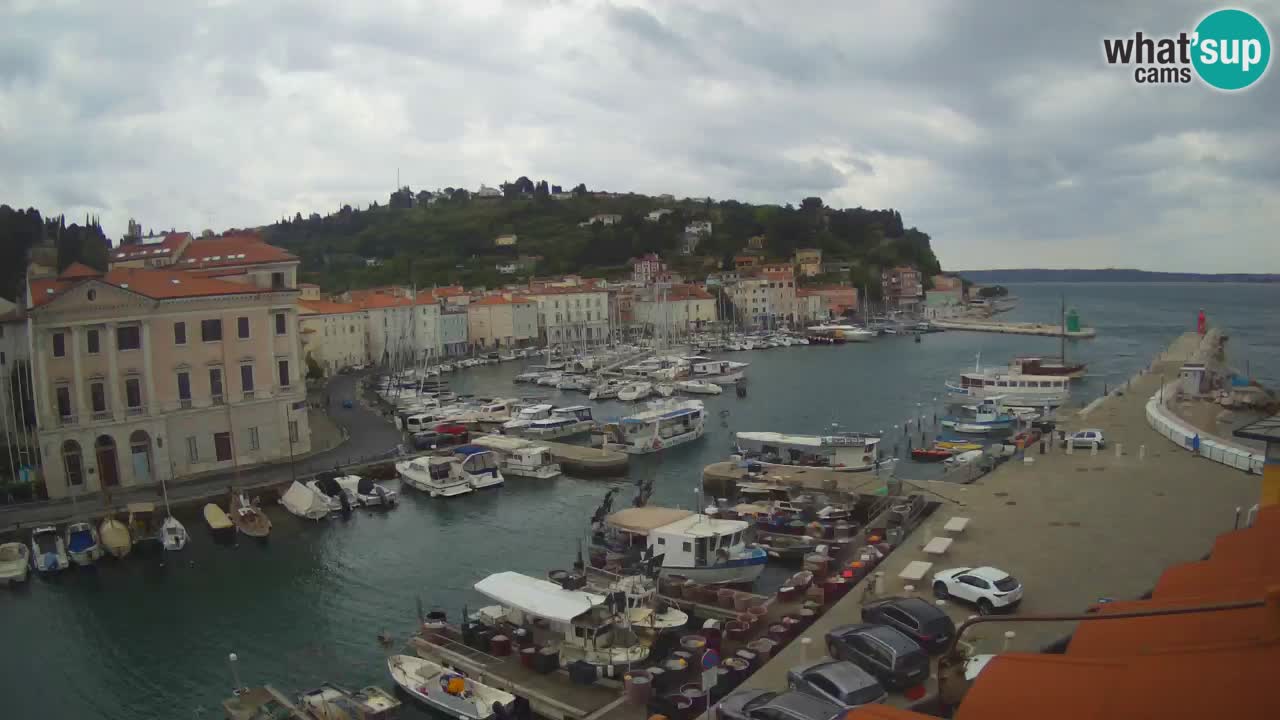Webcam en direct de Piran “Mandrač” – Incroyable vue en direct de la Villa Piranesi