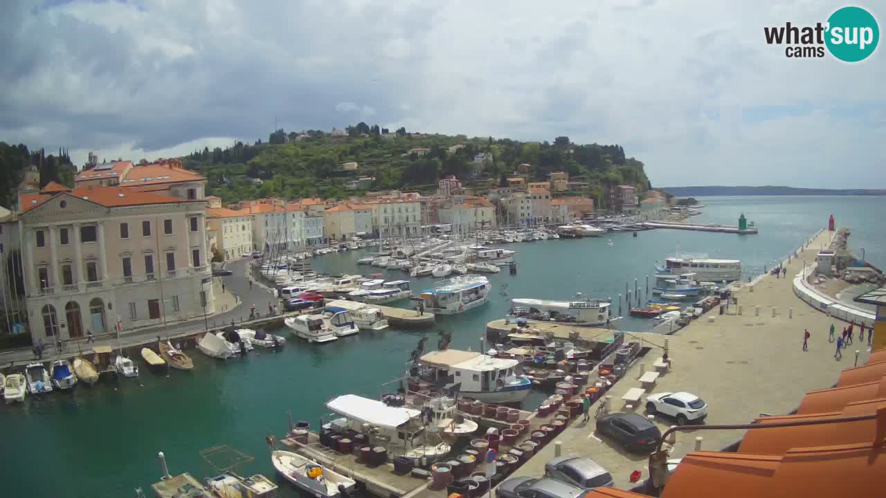 Webcam en direct de Piran “Mandrač” – Incroyable vue en direct de la Villa Piranesi