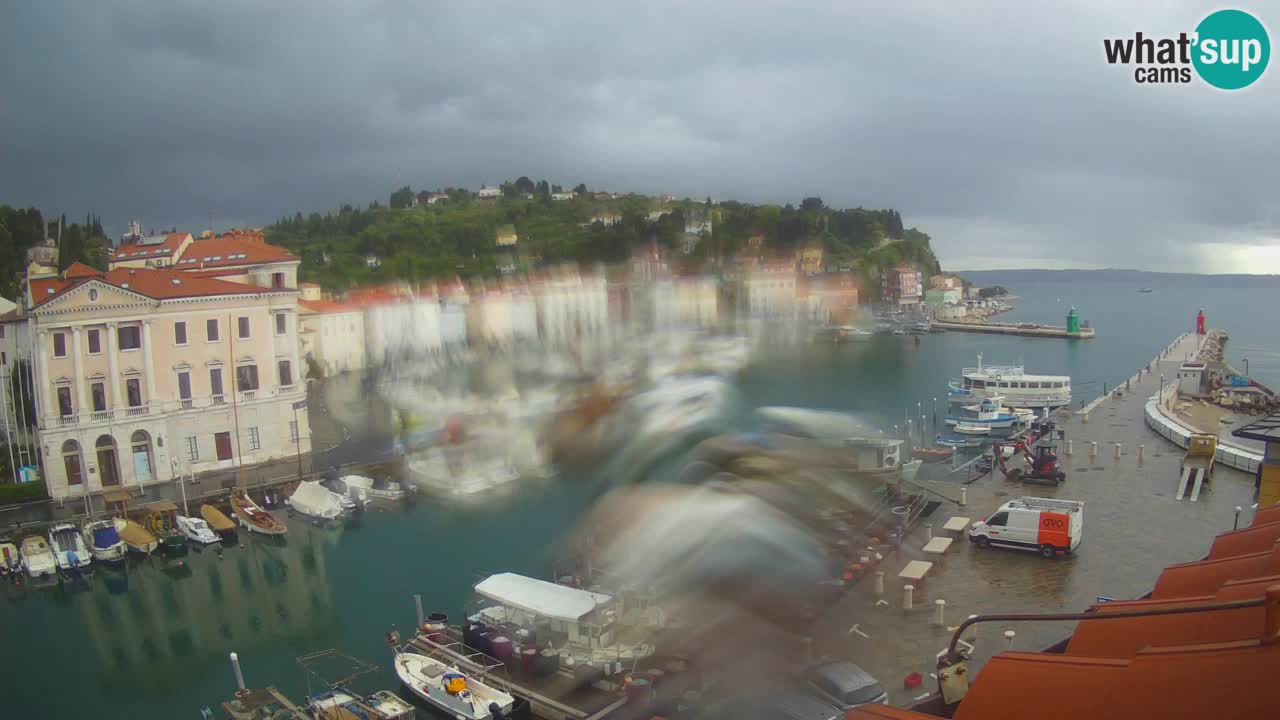 Webcam en direct de Piran “Mandrač” – Incroyable vue en direct de la Villa Piranesi
