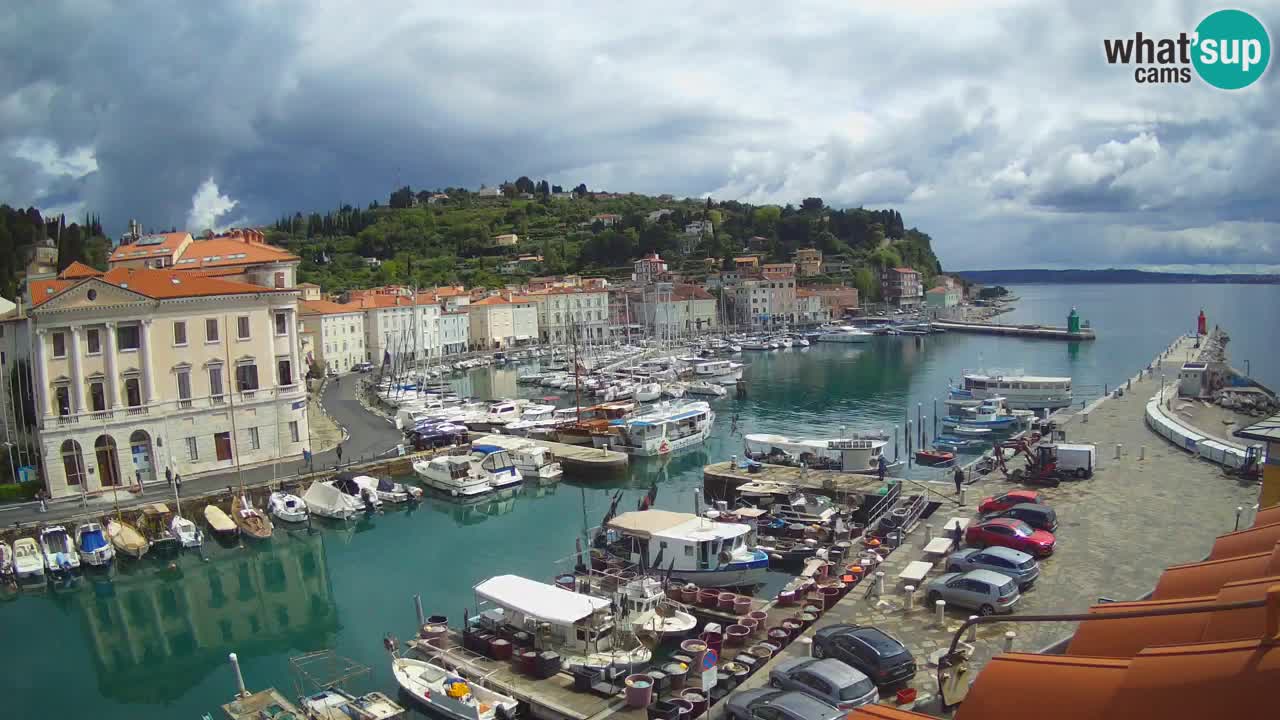 Webcam en direct de Piran “Mandrač” – Incroyable vue en direct de la Villa Piranesi