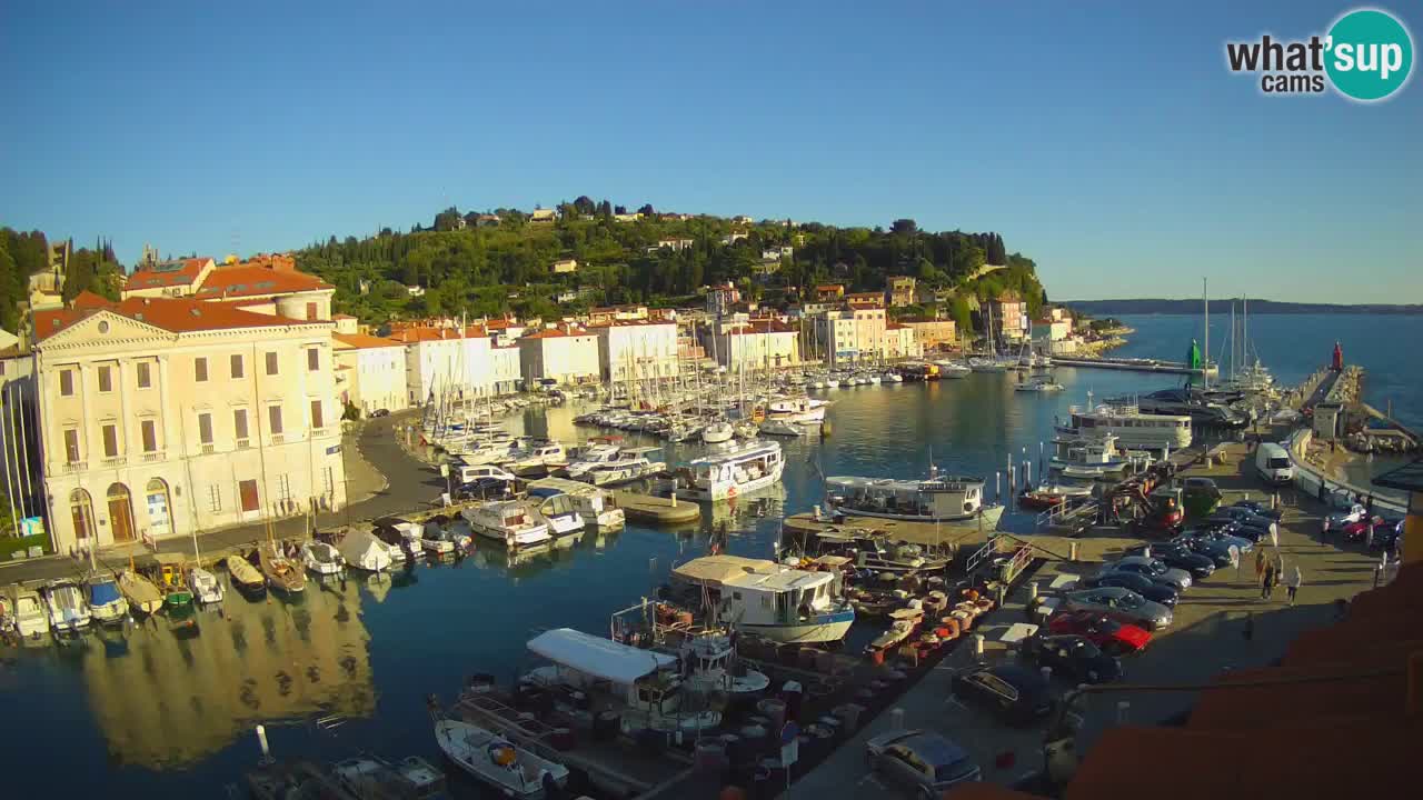 Webcam en direct de Piran “Mandrač” – Incroyable vue en direct de la Villa Piranesi