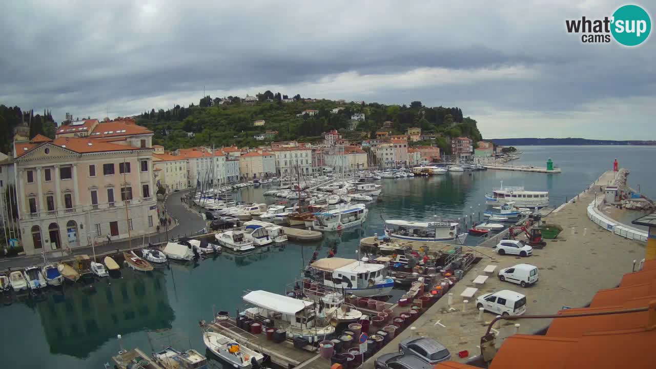 Webcam en direct de Piran “Mandrač” – Incroyable vue en direct de la Villa Piranesi