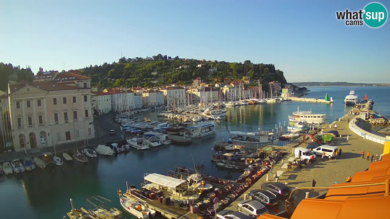 Webcam en direct de Piran “Mandrač” – Incroyable vue en direct de la Villa Piranesi