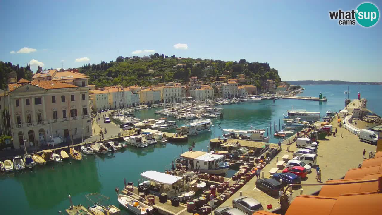 Webcam en direct de Piran “Mandrač” – Incroyable vue en direct de la Villa Piranesi