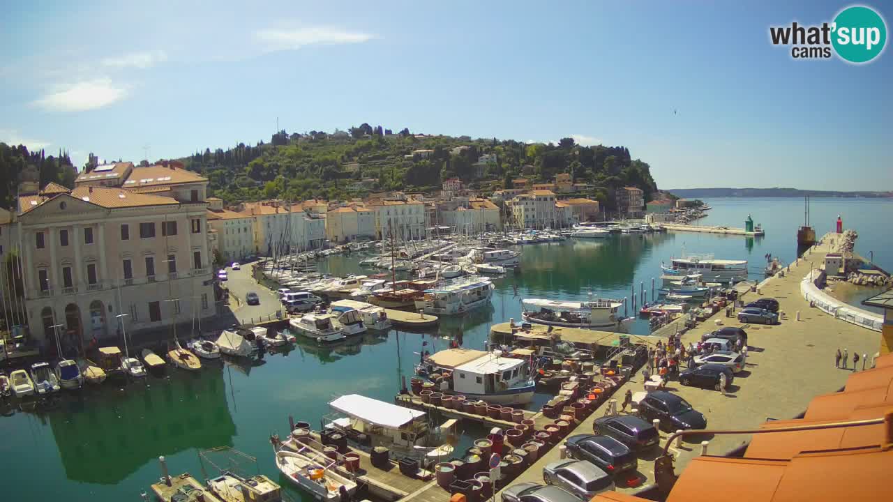 Webcam en direct de Piran “Mandrač” – Incroyable vue en direct de la Villa Piranesi