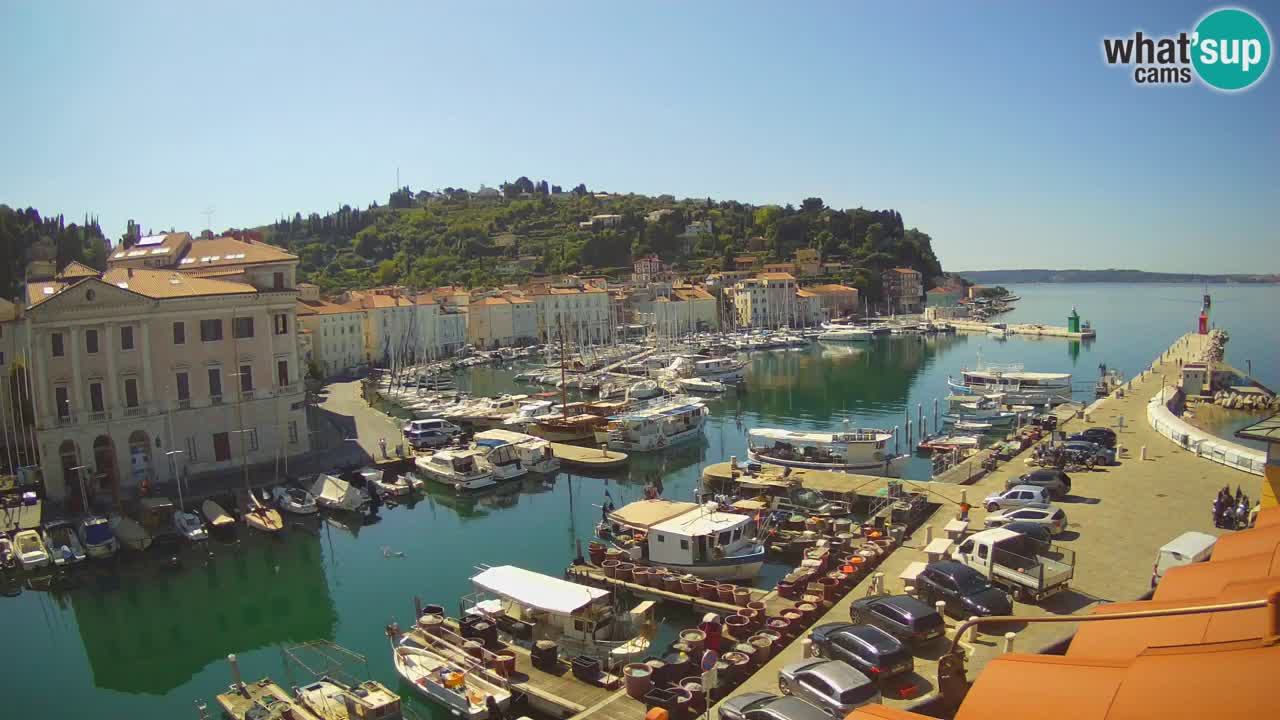 Webcam en direct de Piran “Mandrač” – Incroyable vue en direct de la Villa Piranesi