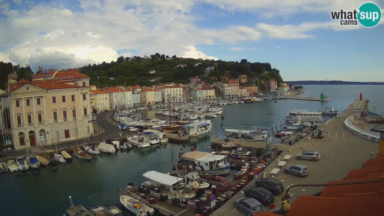 Webcam en direct de Piran “Mandrač” – Incroyable vue en direct de la Villa Piranesi