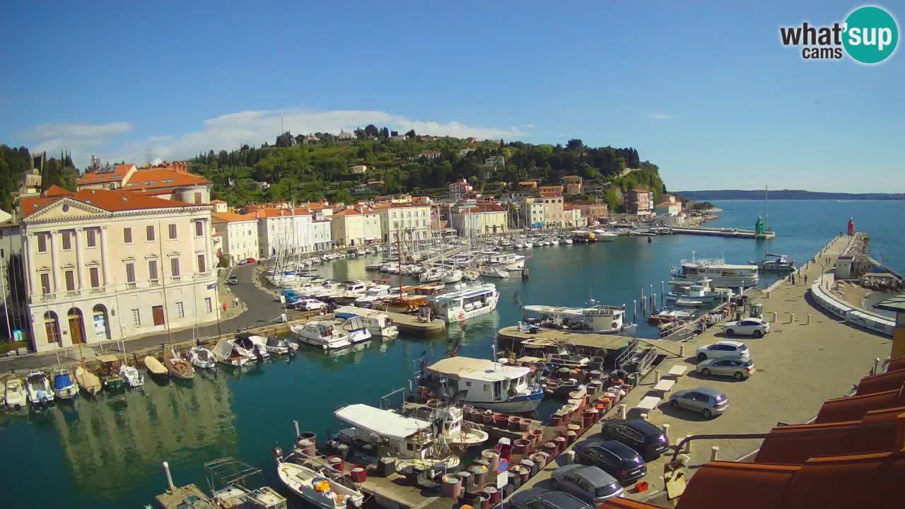 Webcam en direct de Piran “Mandrač” – Incroyable vue en direct de la Villa Piranesi