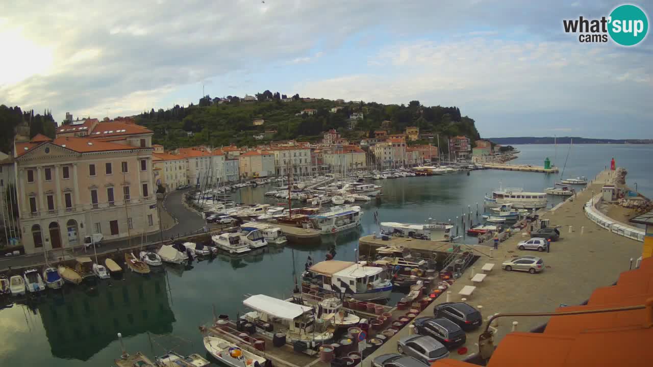 Webcam en direct de Piran “Mandrač” – Incroyable vue en direct de la Villa Piranesi