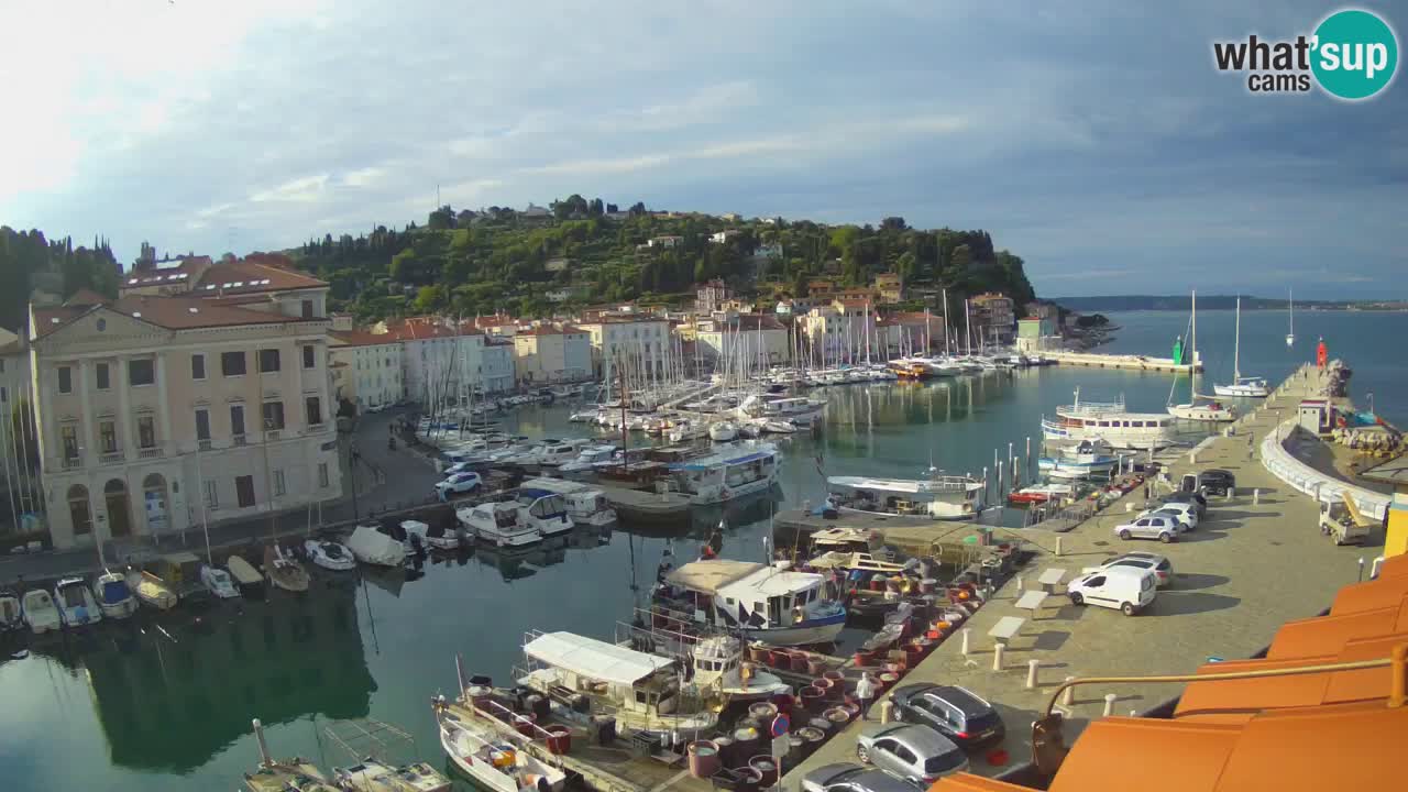 Webcam en direct de Piran “Mandrač” – Incroyable vue en direct de la Villa Piranesi