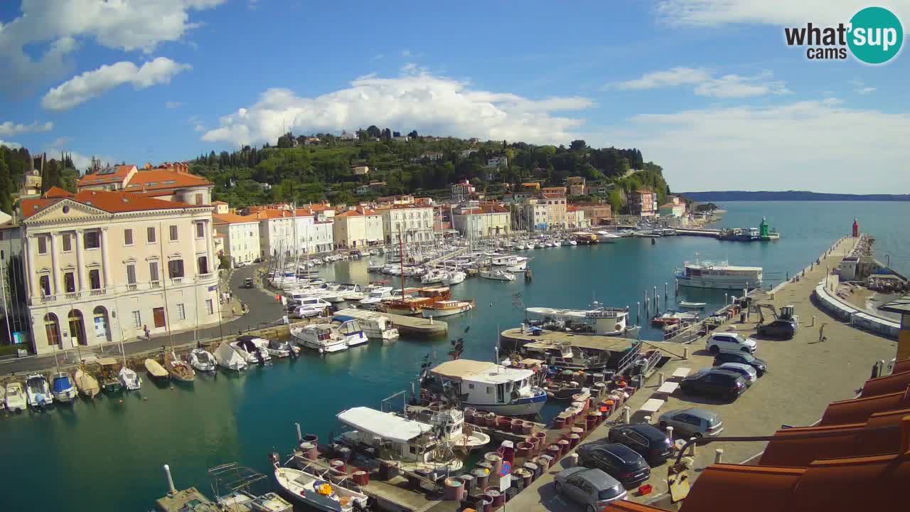 Webcam en direct de Piran “Mandrač” – Incroyable vue en direct de la Villa Piranesi