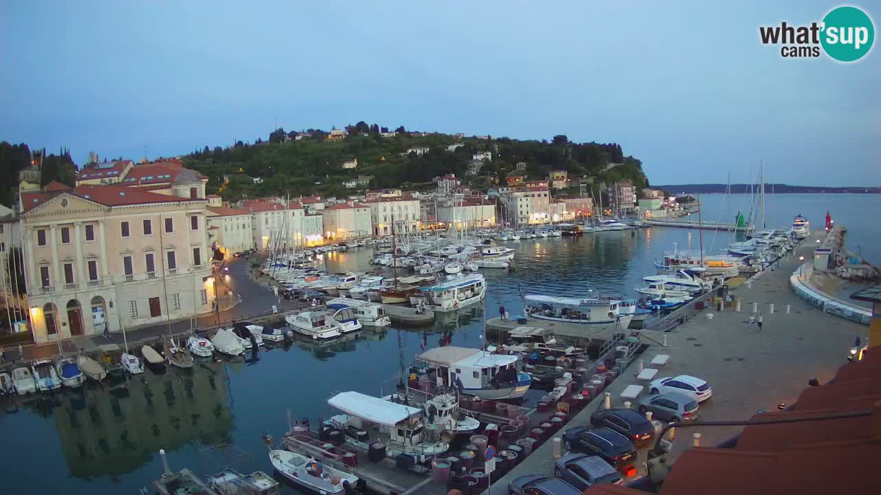 Webcam en direct de Piran “Mandrač” – Incroyable vue en direct de la Villa Piranesi