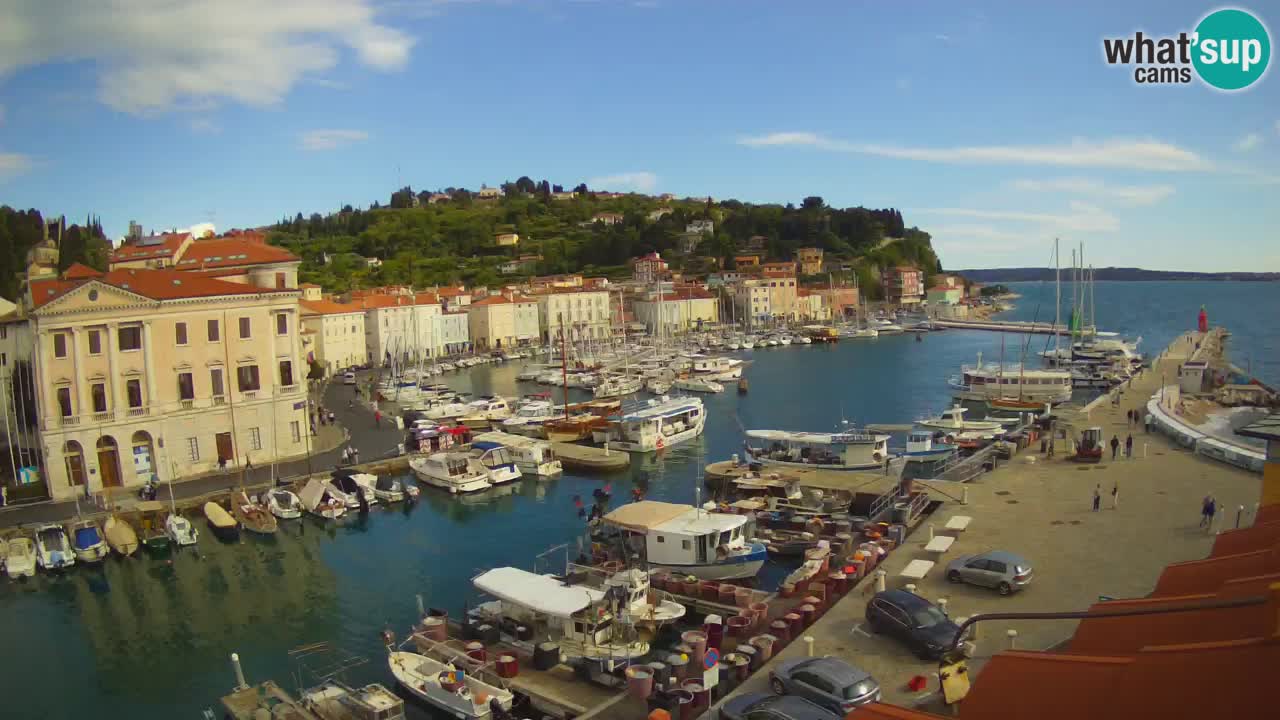 Webcam en direct de Piran “Mandrač” – Incroyable vue en direct de la Villa Piranesi