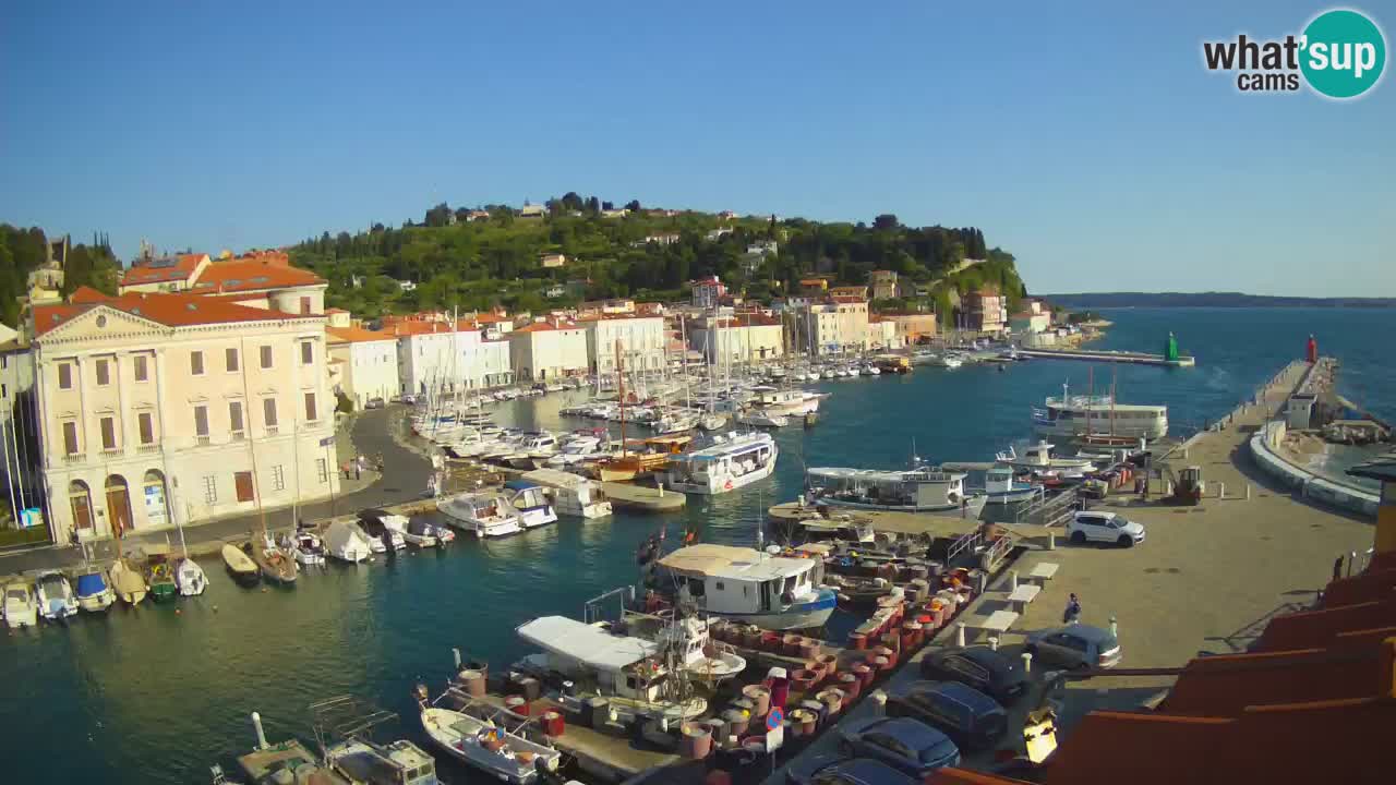Webcam en direct de Piran “Mandrač” – Incroyable vue en direct de la Villa Piranesi
