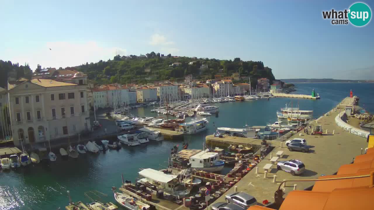 Webcam en direct de Piran “Mandrač” – Incroyable vue en direct de la Villa Piranesi