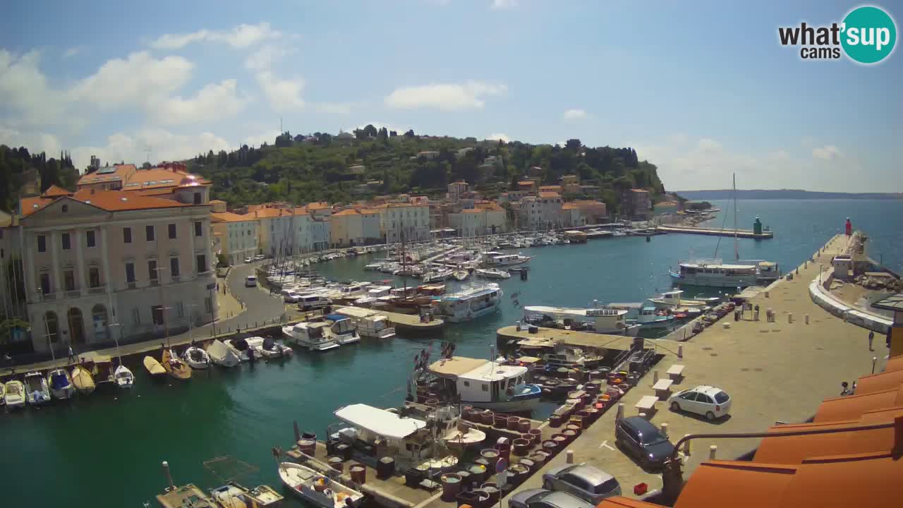 Webcam en direct de Piran “Mandrač” – Incroyable vue en direct de la Villa Piranesi