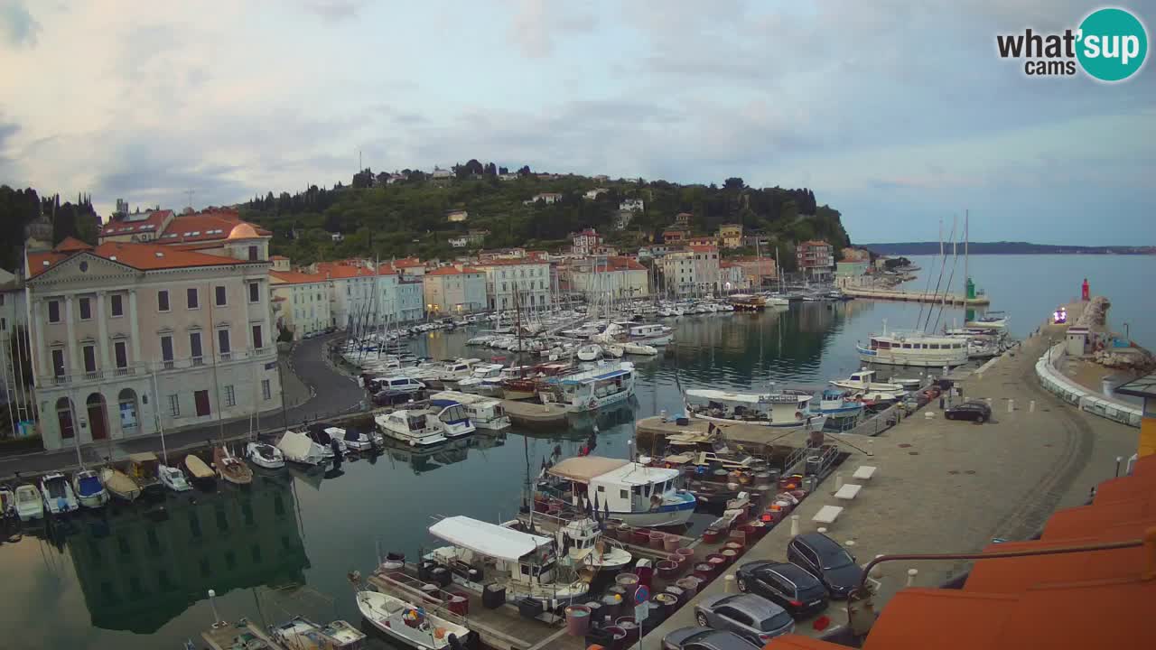 Webcam en direct de Piran “Mandrač” – Incroyable vue en direct de la Villa Piranesi
