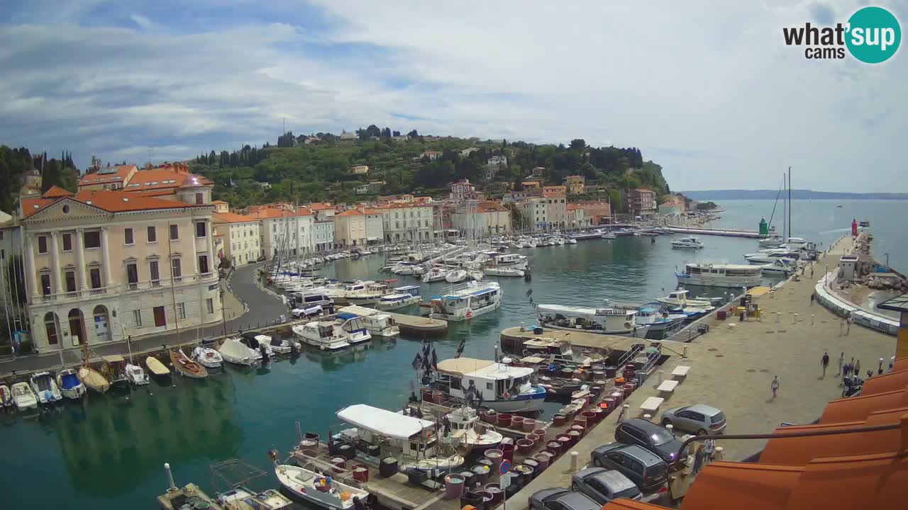 Webcam en direct de Piran “Mandrač” – Incroyable vue en direct de la Villa Piranesi