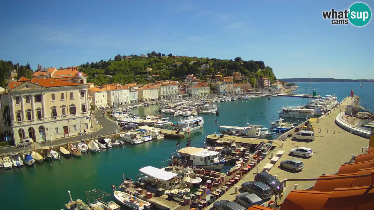 Webcam en direct de Piran “Mandrač” – Incroyable vue en direct de la Villa Piranesi