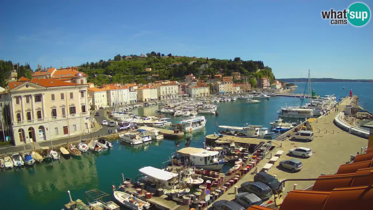 Webcam en direct de Piran “Mandrač” – Incroyable vue en direct de la Villa Piranesi