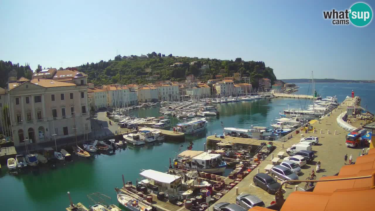 Webcam en direct de Piran “Mandrač” – Incroyable vue en direct de la Villa Piranesi