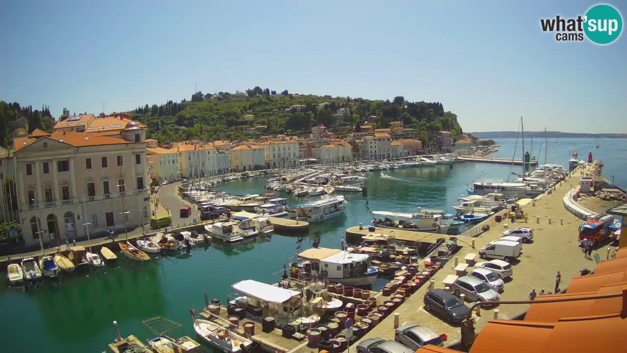 Webcam en direct de Piran “Mandrač” – Incroyable vue en direct de la Villa Piranesi