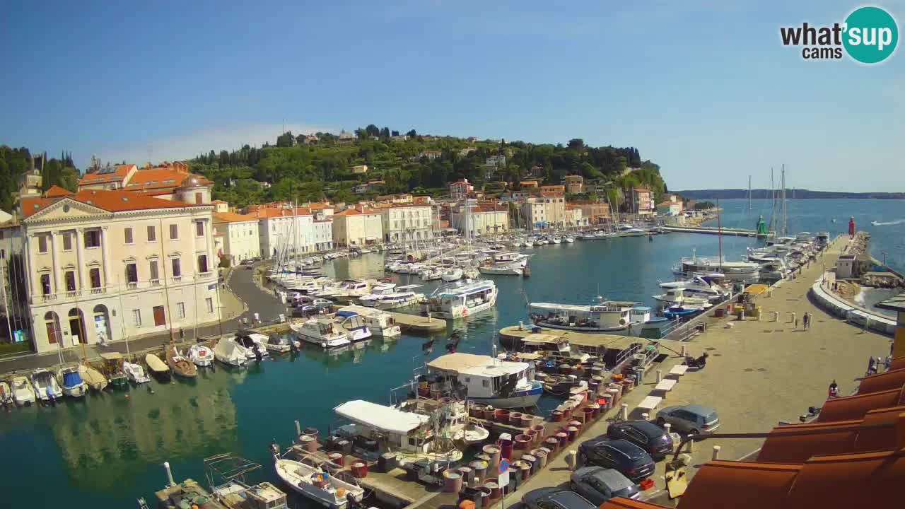 Webcam en direct de Piran “Mandrač” – Incroyable vue en direct de la Villa Piranesi