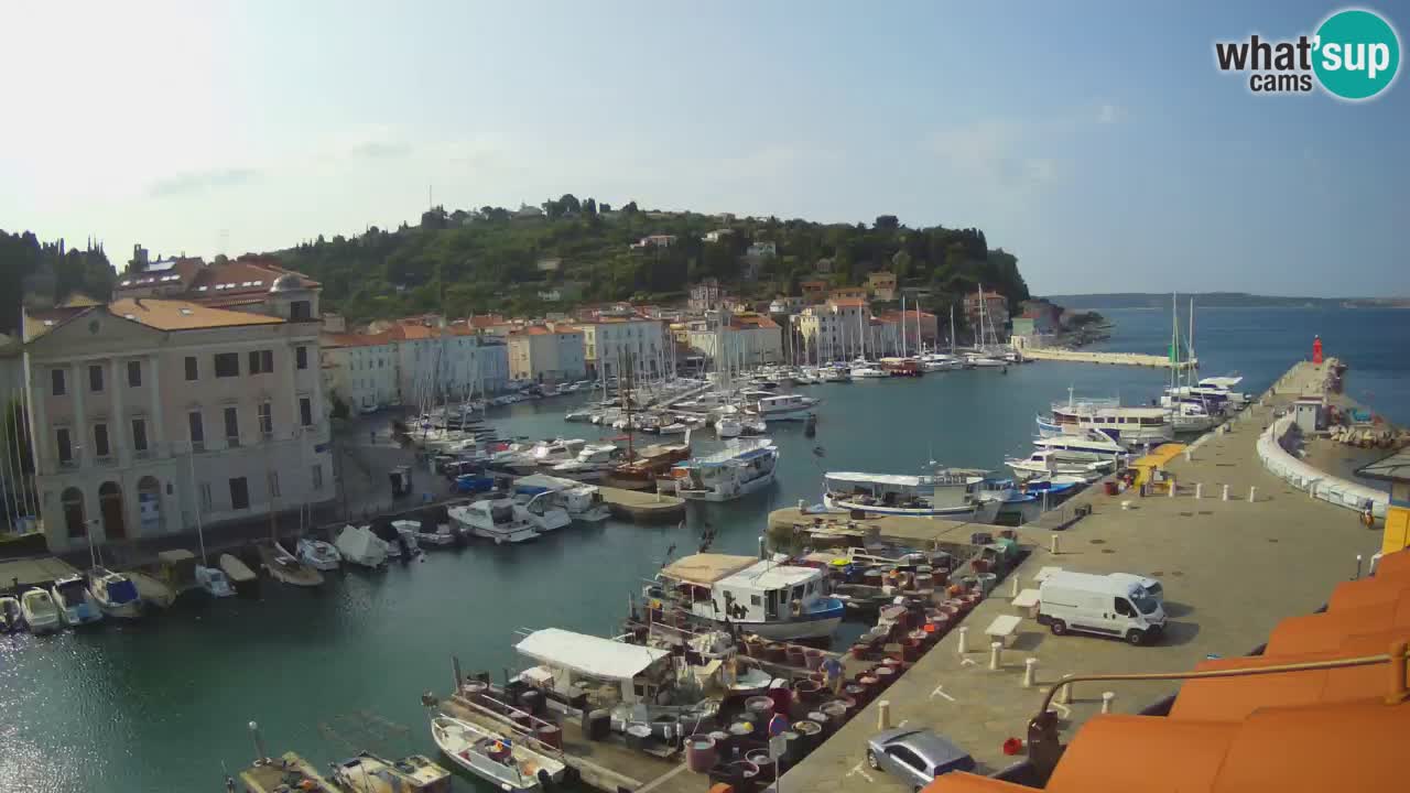 Webcam en direct de Piran “Mandrač” – Incroyable vue en direct de la Villa Piranesi