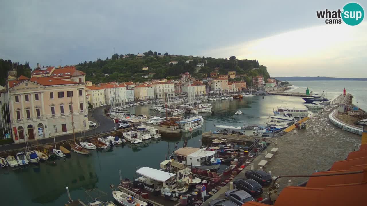 Webcam en direct de Piran “Mandrač” – Incroyable vue en direct de la Villa Piranesi