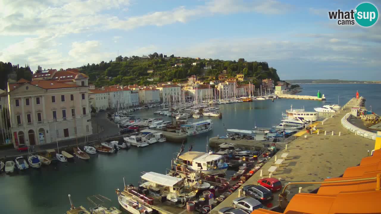 Webcam en direct de Piran “Mandrač” – Incroyable vue en direct de la Villa Piranesi