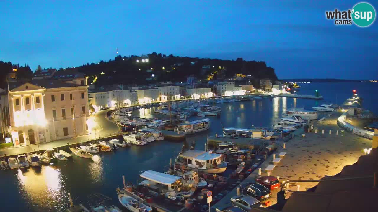 Webcam en direct de Piran “Mandrač” – Incroyable vue en direct de la Villa Piranesi
